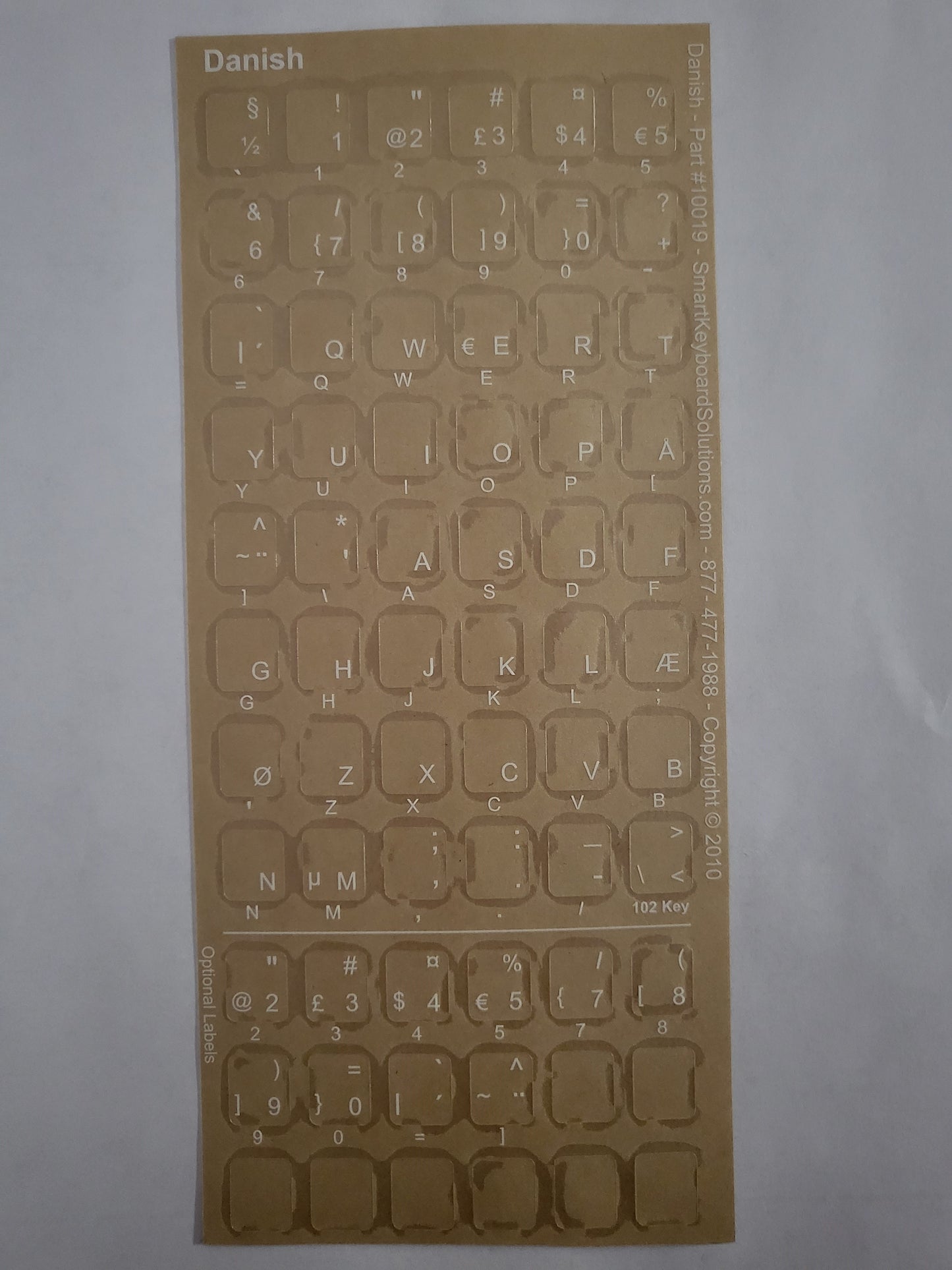 Danish Keyboard Labels