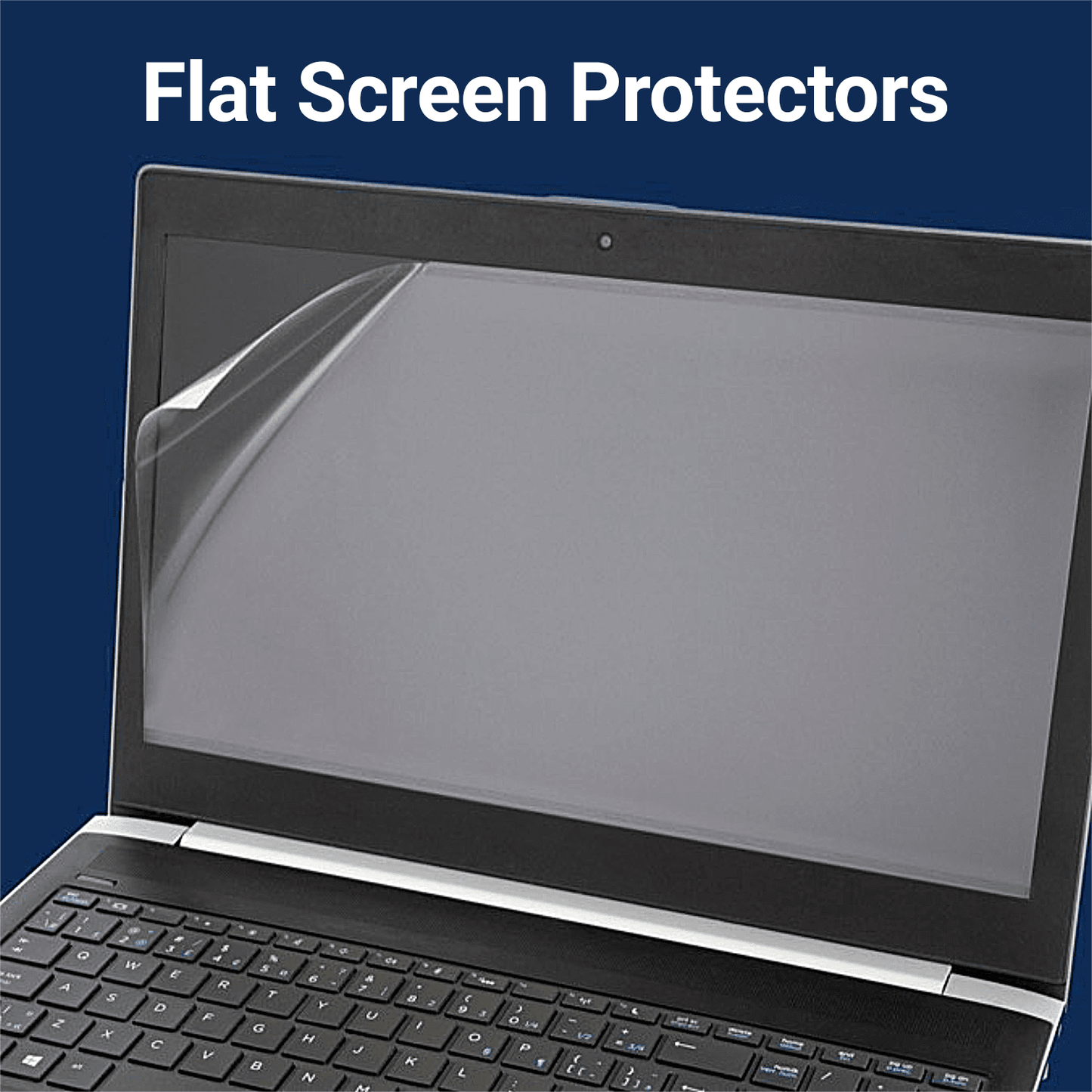 Matte flat screen protector film for laptop display, clear gray anti-glare