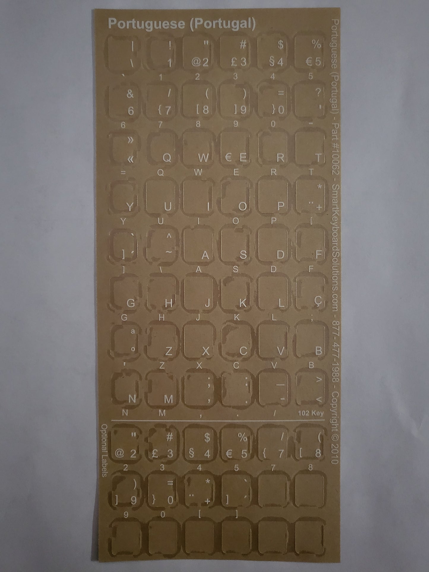 Portuguese Keyboard Labels