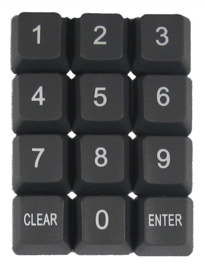Genovation 12-key keypad key set with 0-9, CLEAR and ENTER on dark keys