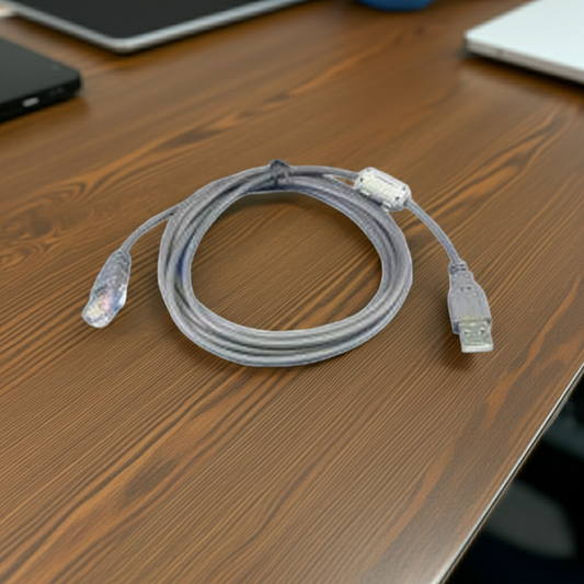 Genovation RJ-USB cable, gray cord with molded USB and RJ connectors