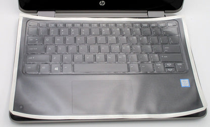 HP ProBook X360 11 G4 laptop cover with grey keyboard and touchpad area