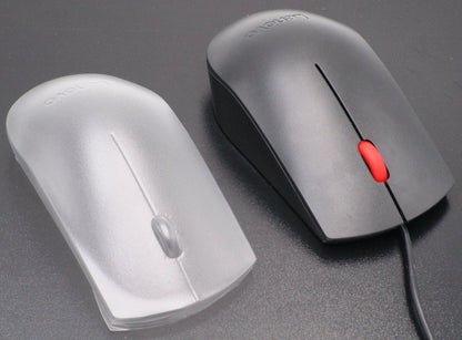 Lenovo USB mouse cover with scroll button, two-tone gray and dark base