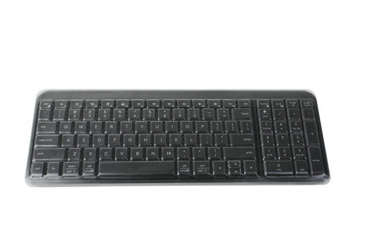 Black keyboard cover with raised keys and protective border