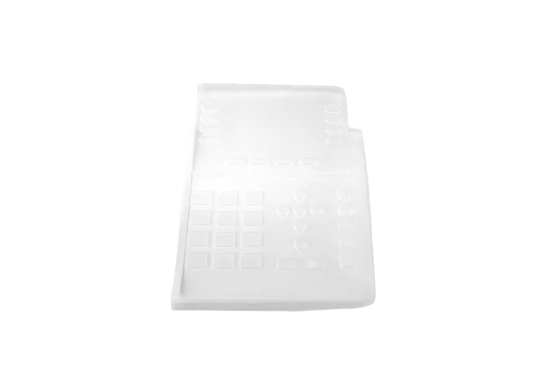 Clear plastic telephone keypad cover for buttons and display area