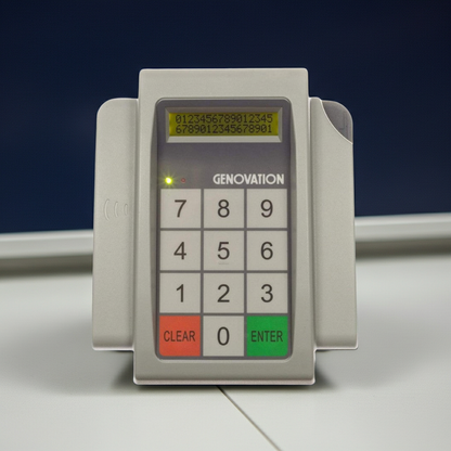 Mini card payment terminal with numeric keypad and Clear/Enter buttons