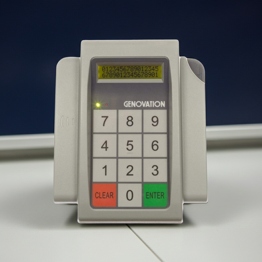 Mini card payment terminal with numeric keypad and Clear/Enter buttons