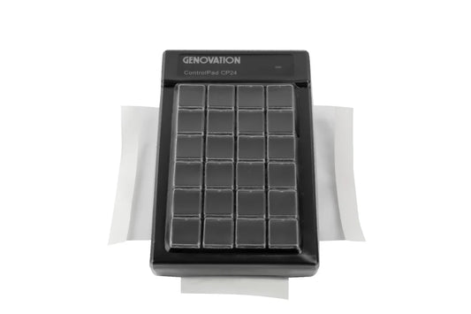 Genovation CP24 keypad cover, dark gray with a grid of button windows