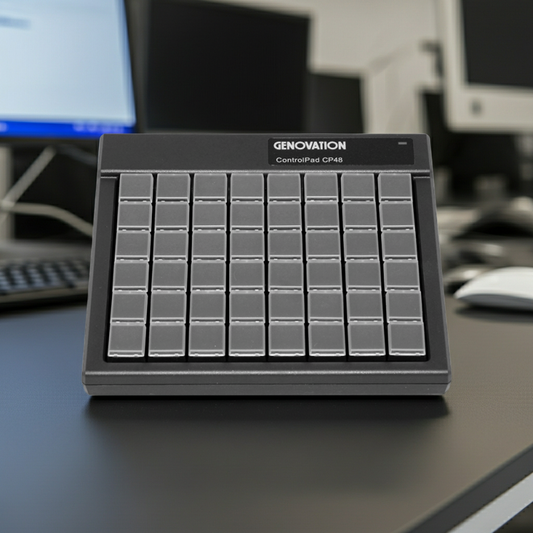 Genovation CP48 USB keypad, dark gray square key matrix with control pad label