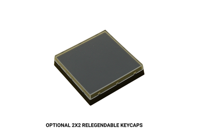 Square dark keycap with relegendable top surface