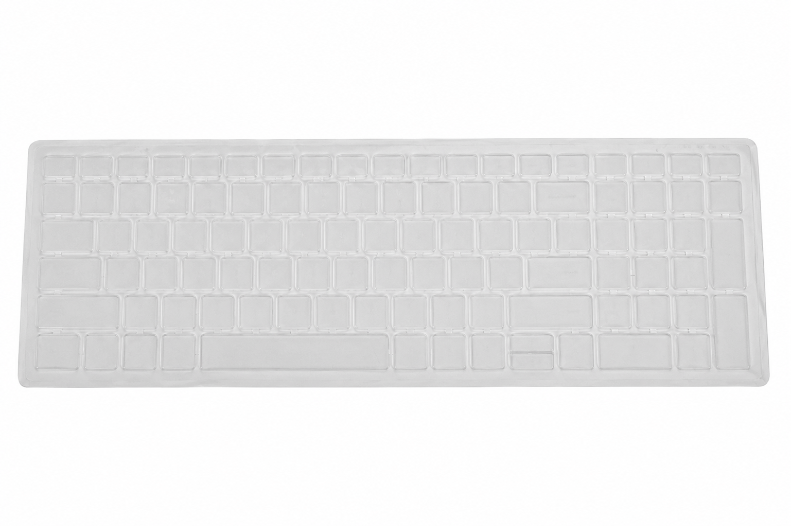 Clear keyboard cover with rectangular key grid texture
