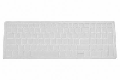 Clear keyboard cover with rectangular key grid texture