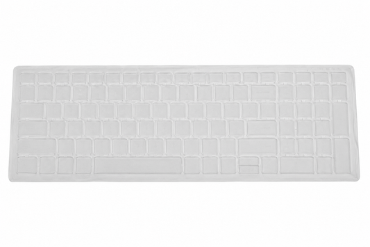 Clear keyboard cover with rectangular key grid texture