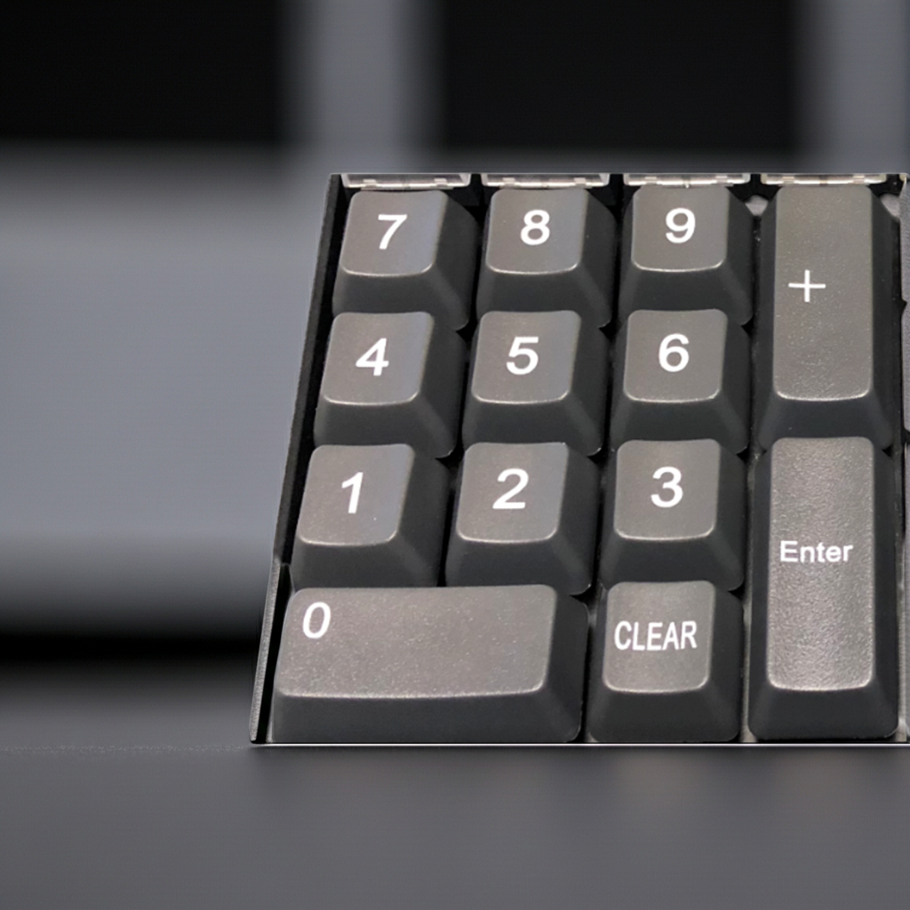 Dark numeric keypad key set with 0-9, Clear, Enter and + keys