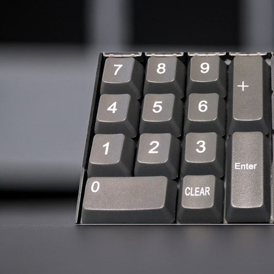 Dark numeric keypad key set with 0-9, Clear, Enter and + keys