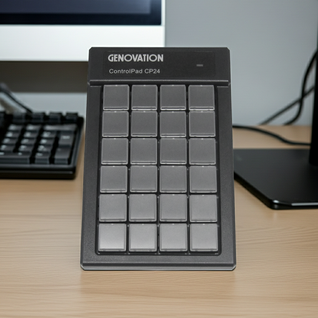 Genovation ControlPad CP24 dark gray serial keypad with 4x4 button grid