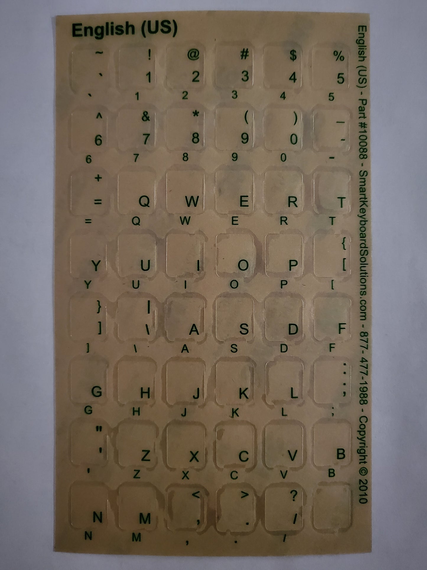 English Keyboard Labels