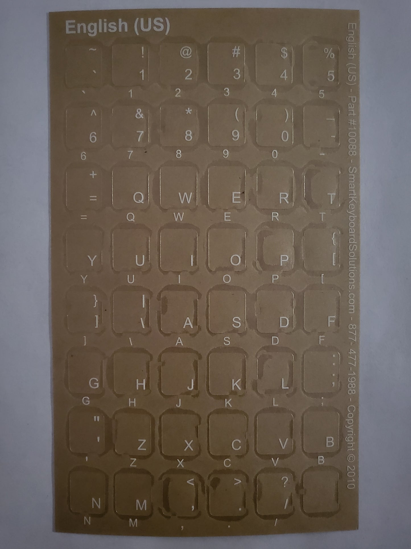 English Keyboard Labels