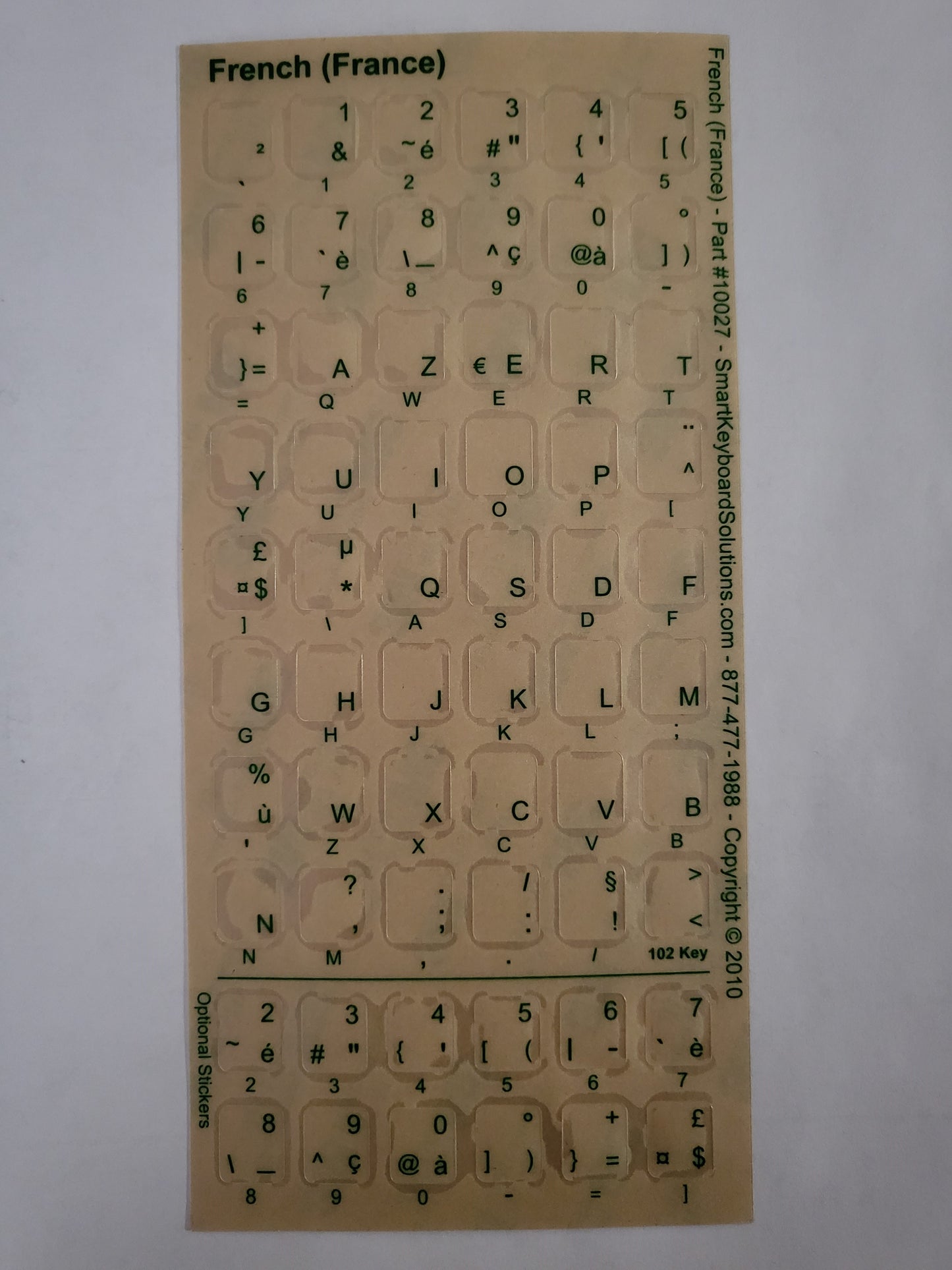 French Keyboard Labels