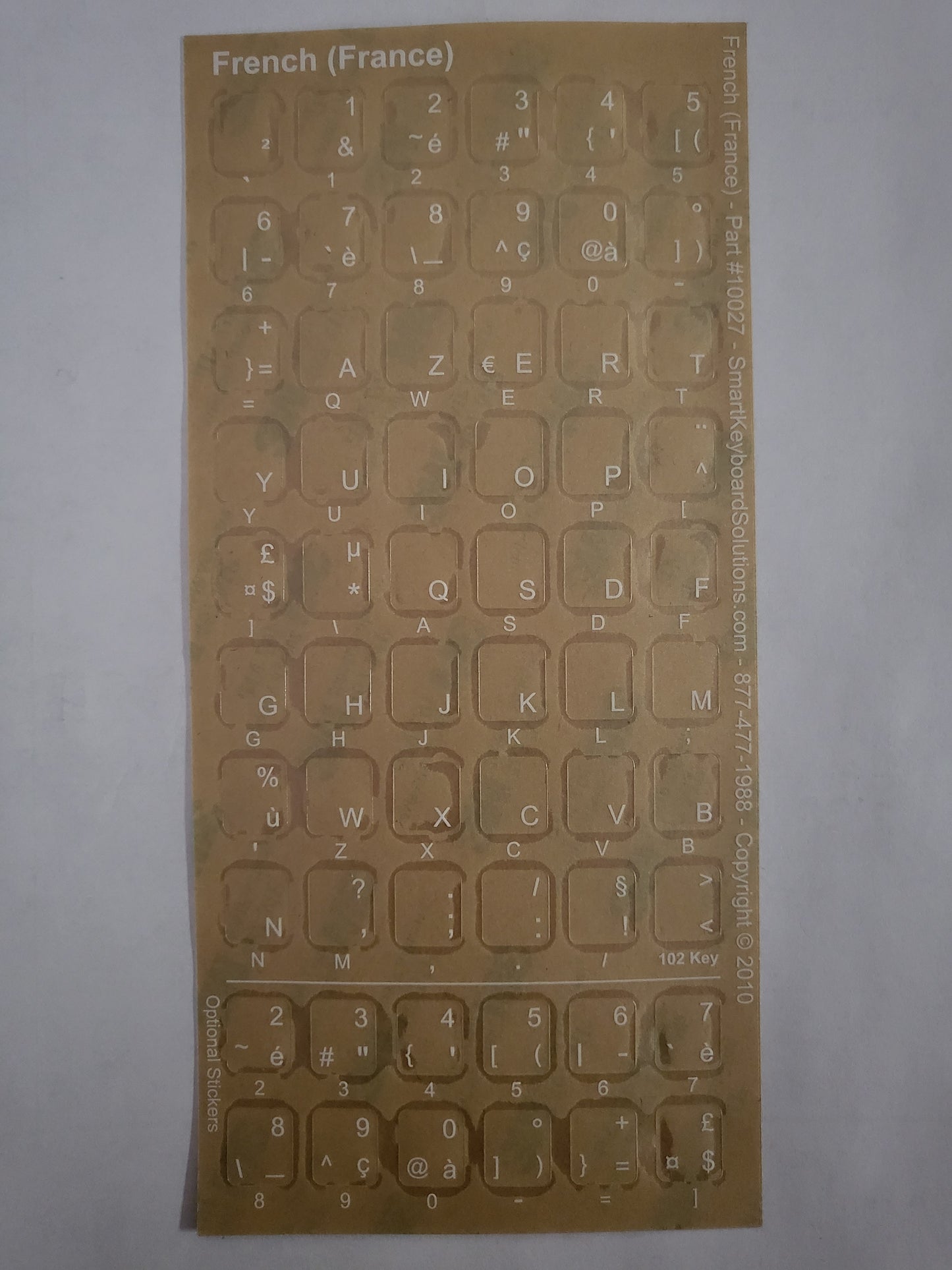 French Keyboard Labels