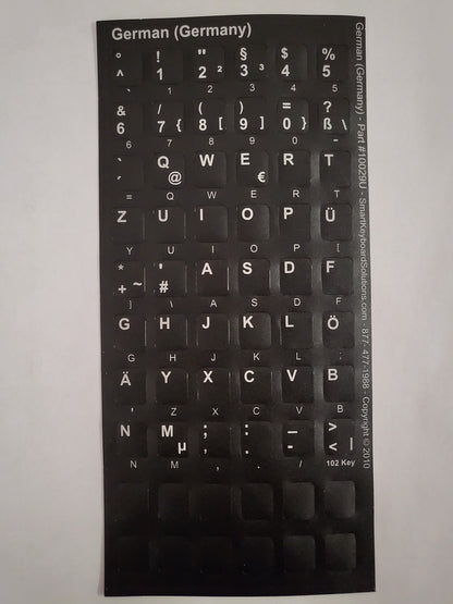 German Keyboard Labels