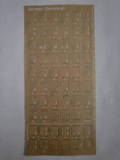 German Keyboard Labels