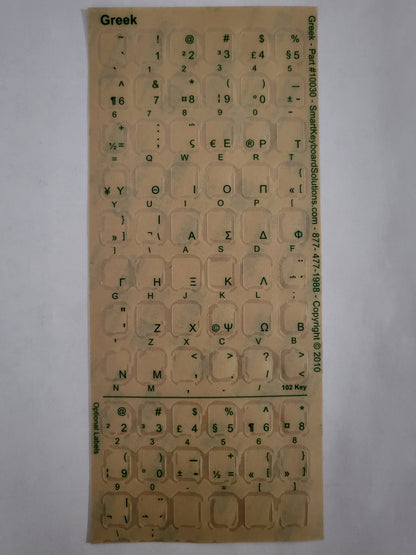 Greek Keyboard Labels