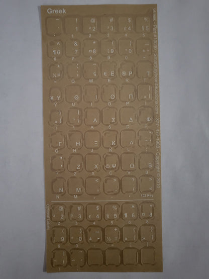 Greek Keyboard Labels