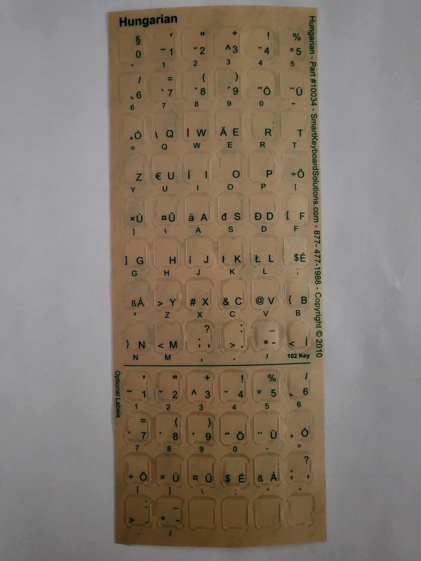 Hungarian Keyboard Labels