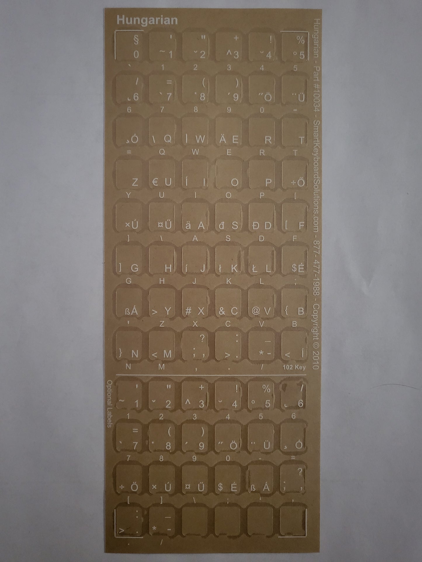 Hungarian Keyboard Labels