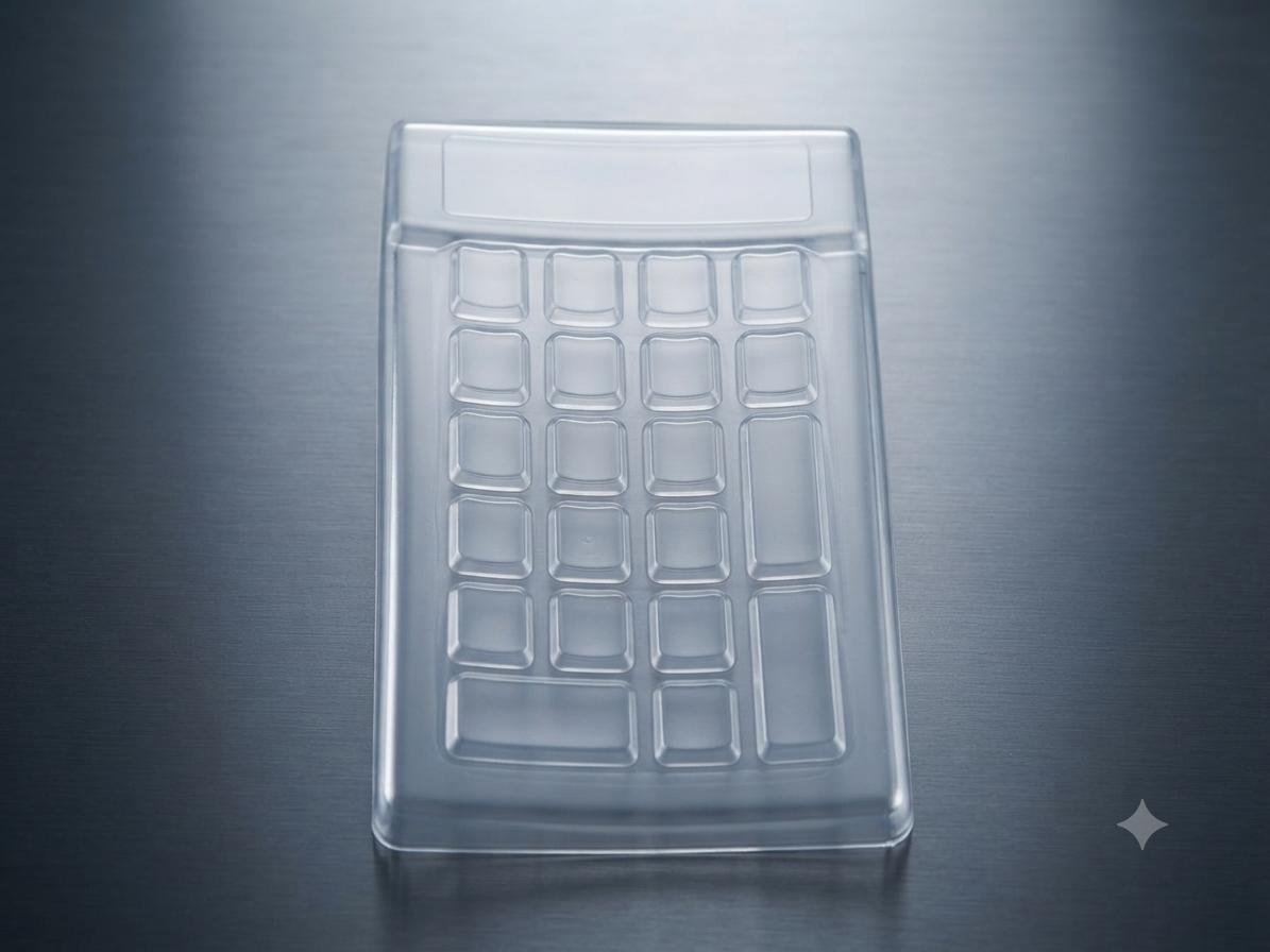 Verifone M400 keypad cover, clear plastic with molded button window grid