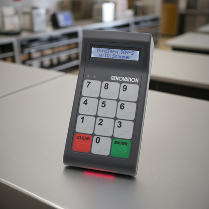 Genovation MiniTerm scanner terminal with numeric keypad, screen, CLEAR and ENTER keys