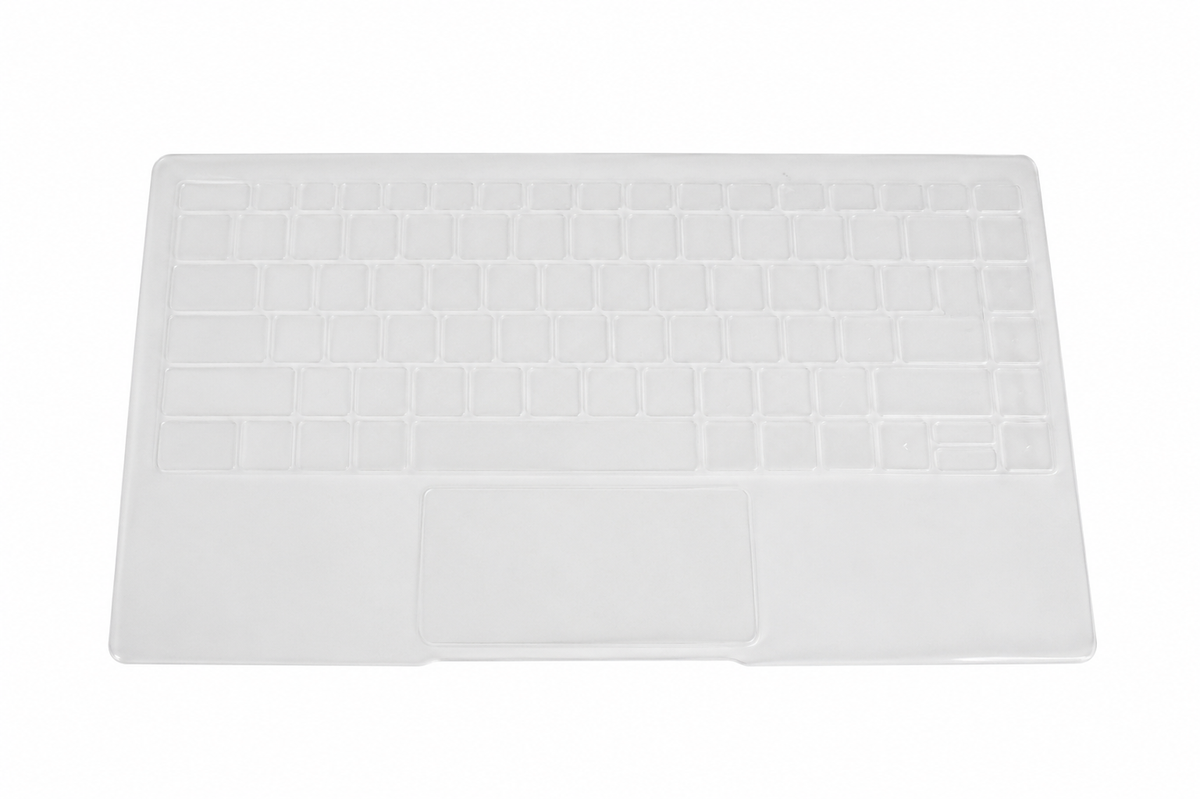 Light gray laptop protective cover with molded panel and opening
