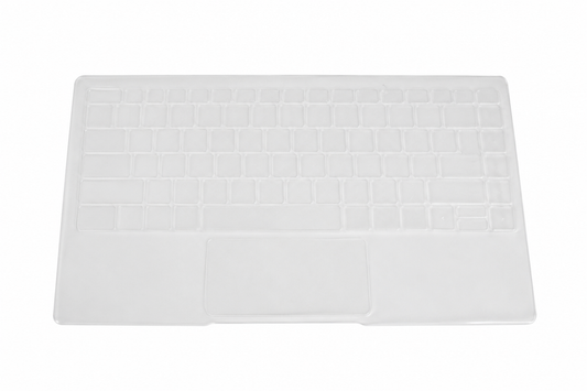 Light gray laptop protective cover with molded panel and opening