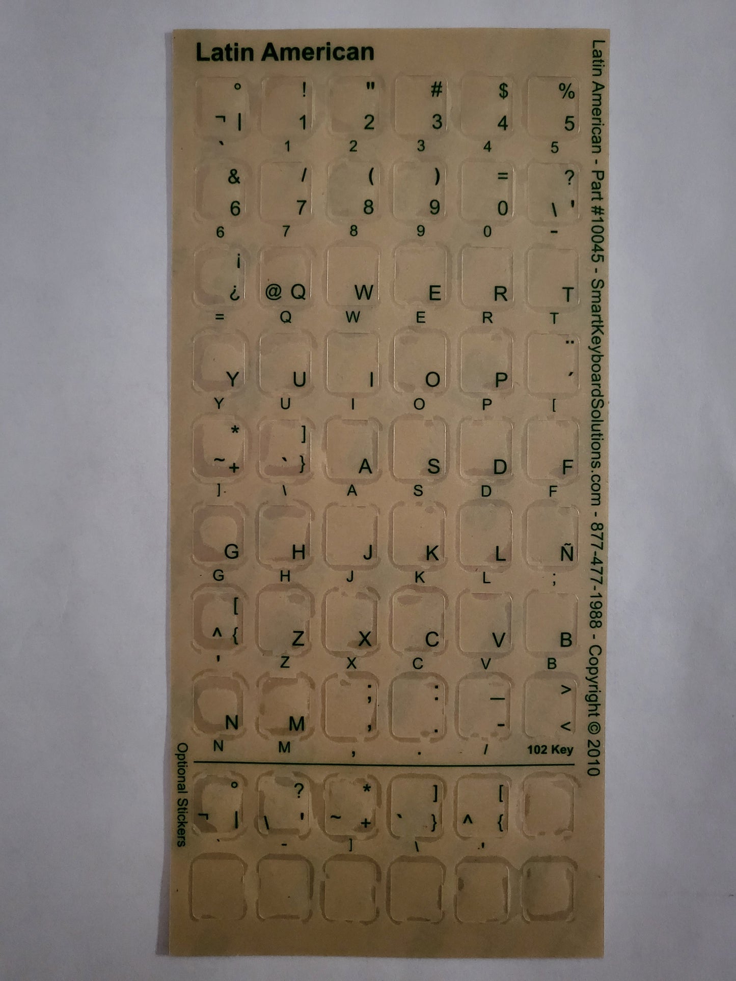 Latin American Keyboard Labels