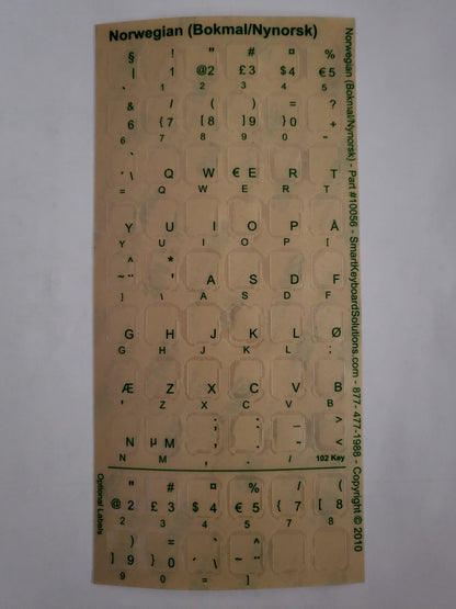 Norwegian Keyboard Labels