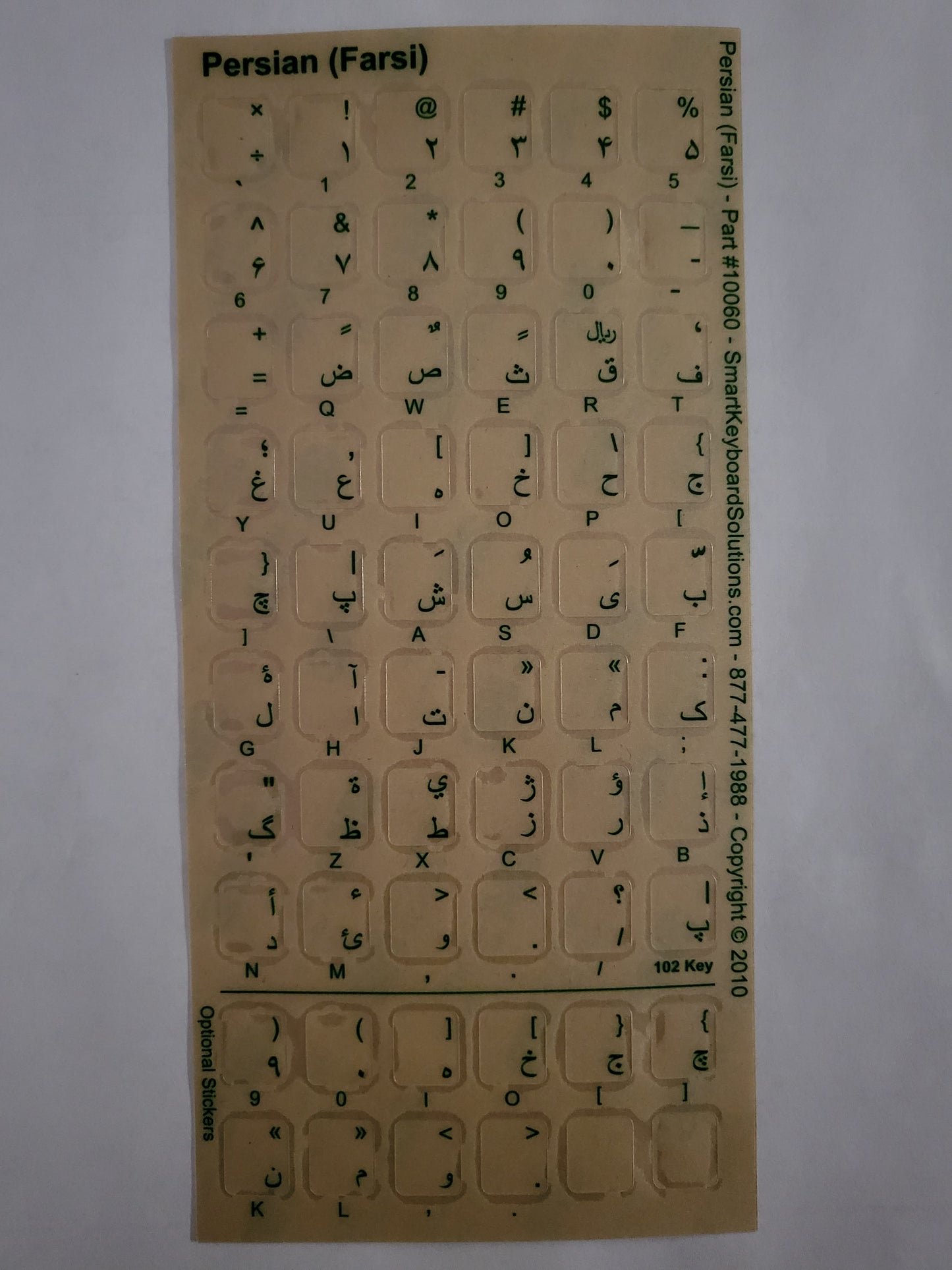 Farsi Keyboard Labels