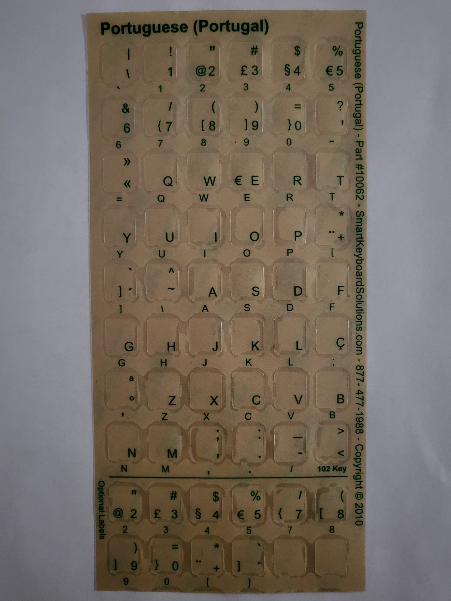 Portuguese Keyboard Labels