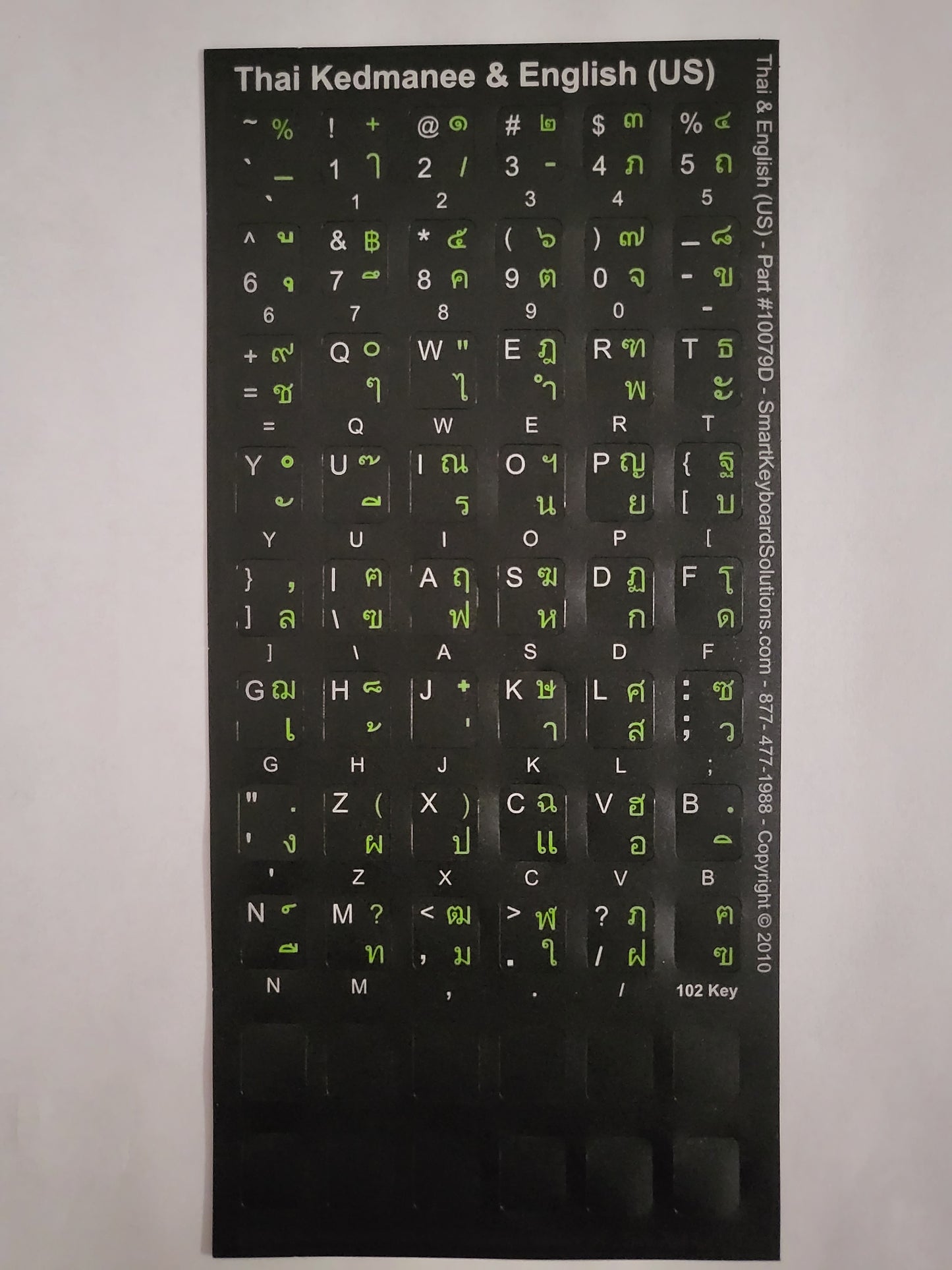Thai Keyboard Labels