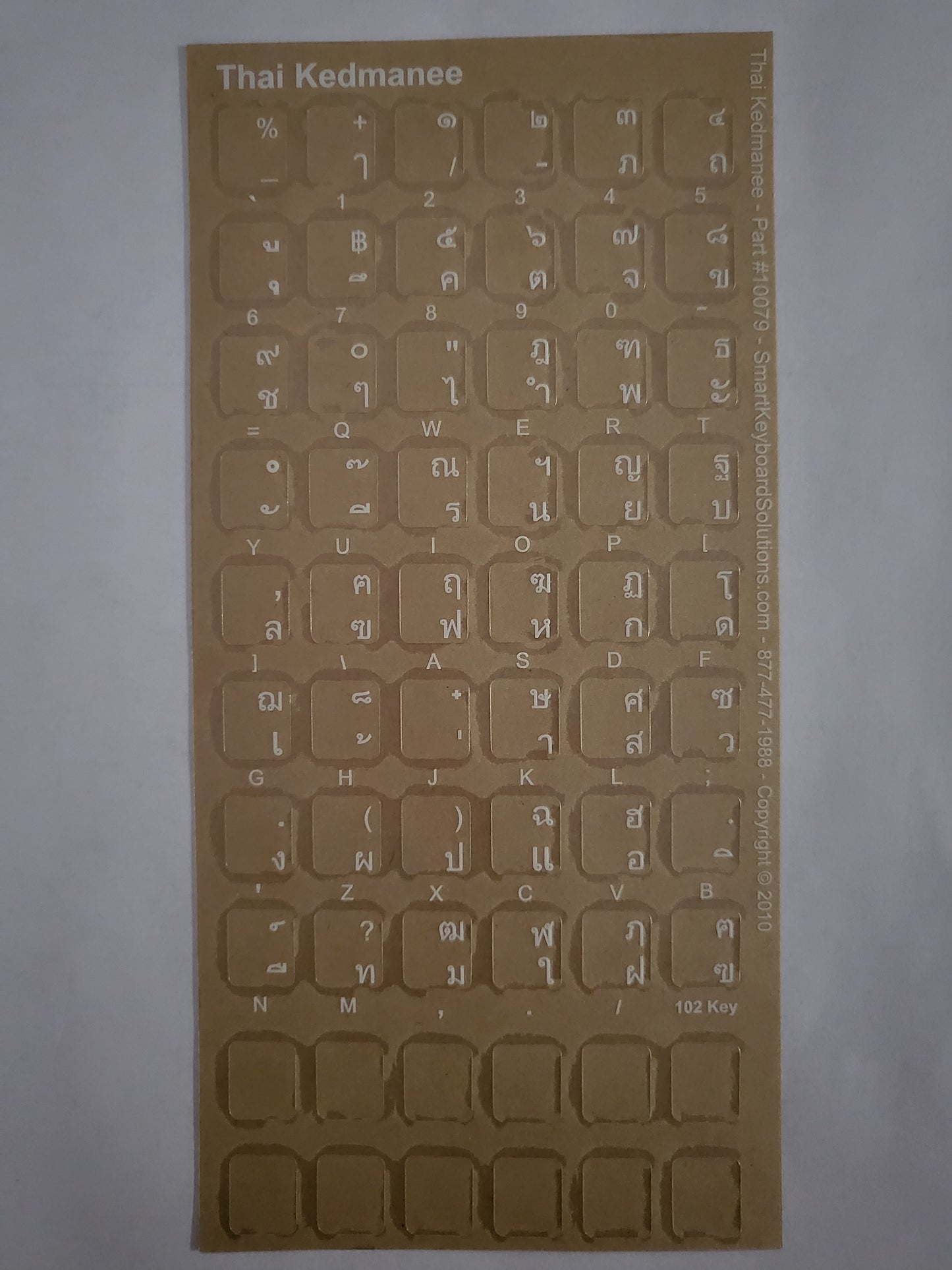 Thai Keyboard Labels