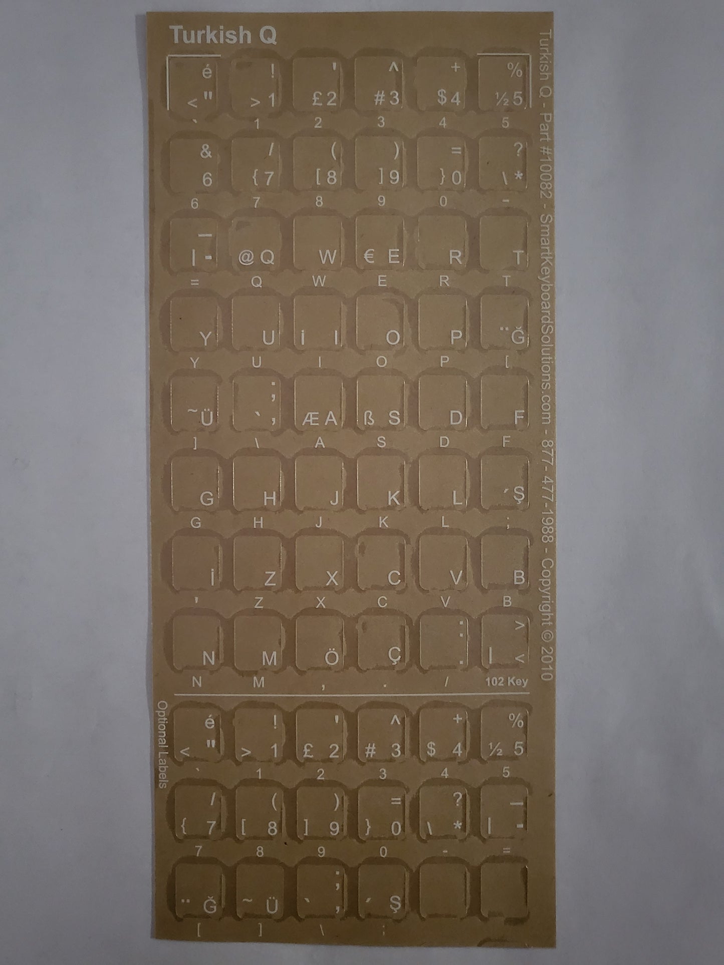 Turkish Keyboard Labels