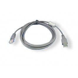 Genovation RJ-USB cable with gray cord and USB connector